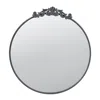 Homezia 39" Black Crowned Top Framed Accent Mirror