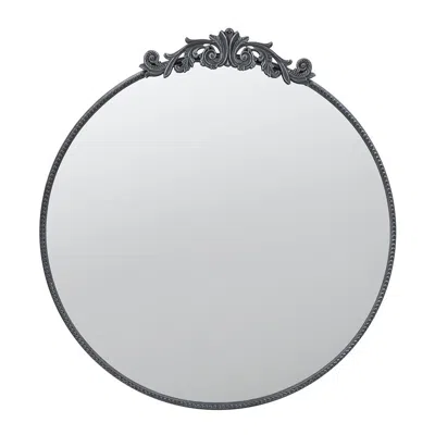 Homezia 39" Black Crowned Top Framed Accent Mirror