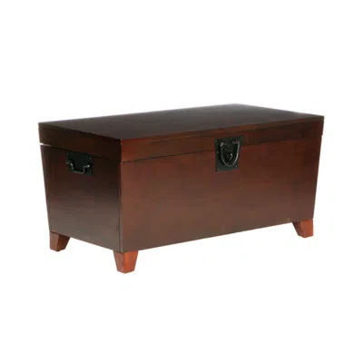 Homezia 39" Brown Manufactured Wood And Metal Rectangular Coffee Table