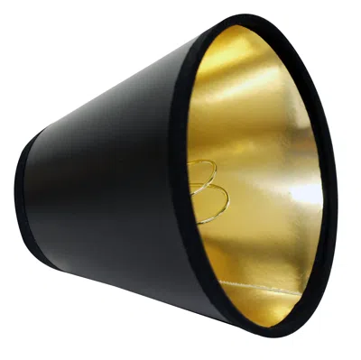 Homezia 4" Black With Gold Set Of 6 Chandelier Parchment Lampshadess
