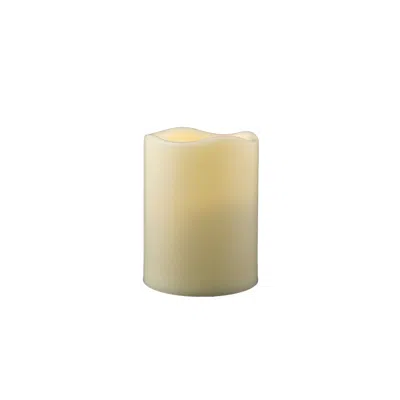 Homezia 4" Ivory Flameless Indoor Outdoor Pillar Candle In Blue
