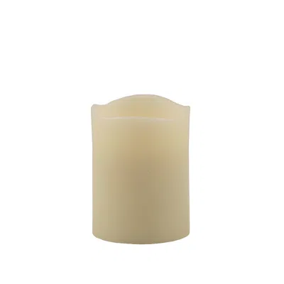 Homezia 4" Ivory Flameless Pillar Candle In Neutral