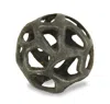 Homezia 4" Natural Black Cast Iron Abstract Decorative Orb