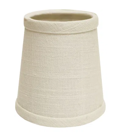 Homezia 4" Off White Set Of 6 Chandelier Linen Lampshades In Blue