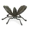 Homezia 4" Rustic Black Cast Iron Textured Butterfly Sculpture