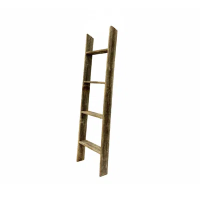 Homezia 4 Step Rustic Black Wood Ladder Shelf In Brown