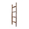 Homezia 4 Step Rustic Weathered Grey Wood Ladder Shelf