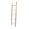 Homezia 4 Step Rustic Weathered Grey Wood Ladder Shelf
