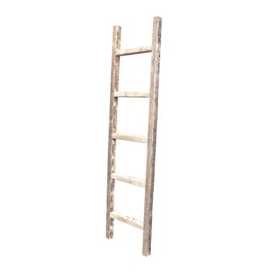 Homezia 4 Step Rustic Weathered Grey Wood Ladder Shelf