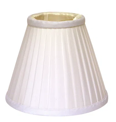 Homezia 4" White Set Of 6 Slanted Pleat Chandelier Silk Lampshades