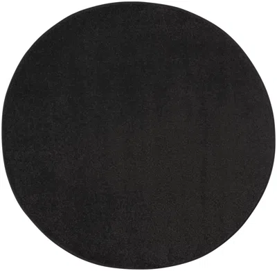 Homezia 4' X 4' Black Round Non Skid Indoor Outdoor Area Rug