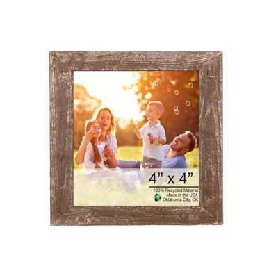 Homezia 4" X 4" Rustic Farmhouse Espresso Brown Wood Frame
