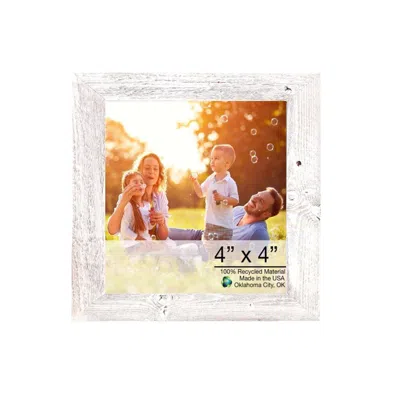 Homezia 4" X 4" Rustic Farmhouse White Wash Wood Frame