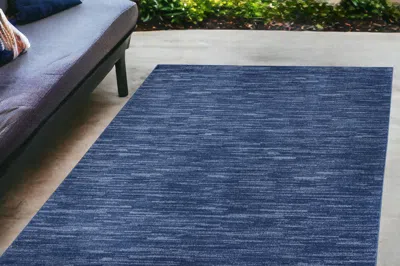 Homezia 4' X 6' Blue Non Skid Indoor Outdoor Area Rug