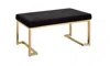 Homezia 40" Black And Champagne Upholstered Faux Fur Bench