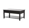 Homezia 40" Black Manufactured Wood Lift Top Coffee Table With Storage