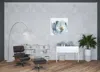 Homezia 40" X 40" Watercolor Abstract Gray Blue Flower Ii Canvas Wall Art