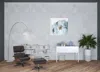 Homezia 40" X 40" Watercolor Abstract Gray Blue Flower Ii Canvas Wall Art