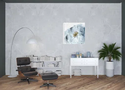 Homezia 40" X 40" Watercolor Abstract Gray Blue Flower Ii Canvas Wall Art