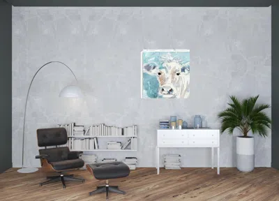 Homezia 40" X 40" Watercolor Soft Pastel Cow Canvas Wall Art
