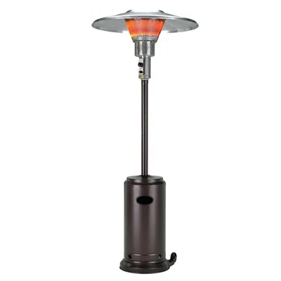 Homezia 40000 Btu Bronze Steel Propane Cylindrical Pole Standing Patio Heater In Black