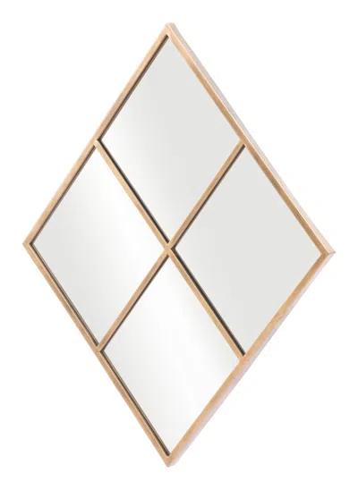 Homezia 41" Gold Diamond Steel Framed Accent Mirror In Multi