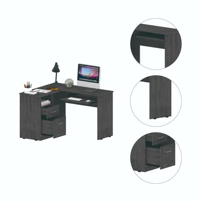 Homezia 41" Gray L Shape Computer Desk