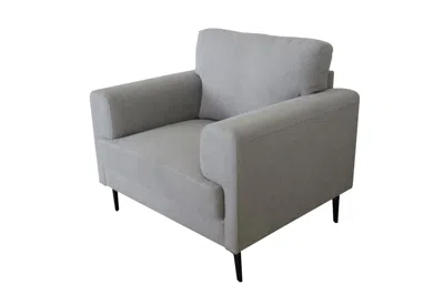 Homezia 41" Light Gray And Black Linen Arm Chair