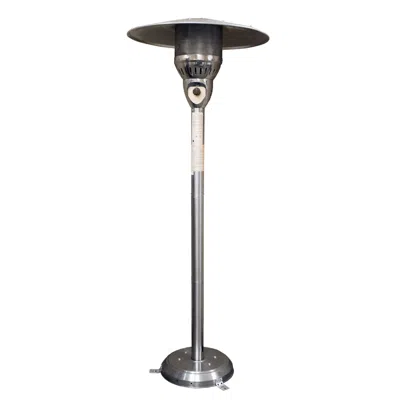 Homezia 41000 Btu Silver Steel Natural Gas Cylindrical Pole Standing Patio Heater In Metallic