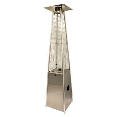 Homezia 41000 Btu Silver Steel Propane Triangular Pyramid Standing Patio Heater In Metallic