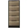 Homezia 42" Black And Light Oak Manufactured Wood Five Drawer Chest