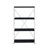 Homezia 42" Black And Silver Metal Four Tier Etagere Bookcase