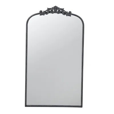 Homezia 42" Black Crowned Top Framed Accent Mirror