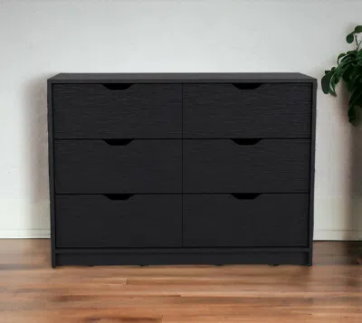 Homezia 42" Black Four Drawer Dresser