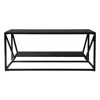 Homezia 42" Black Glass And Metal Rectangular Coffee Table