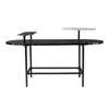 Homezia 42" Black Manufactured Wood And Metal Free Form Coffee Table