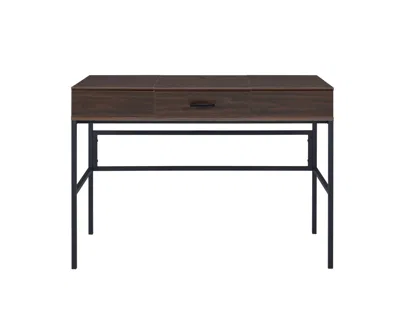 Homezia 42" Brown And Black Writing Desk