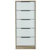 Homezia 42" Brown And White Five Drawer Chest