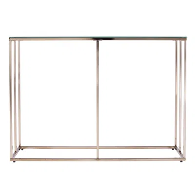 Homezia 42" Clear And Gold Glass Frame Console Table