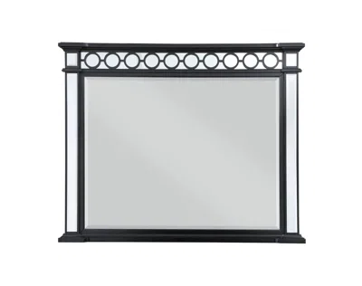 Homezia 42" Mirrored, Black & Sliver Finish Dresser Mirror