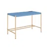 Homezia 42" Navy Blue And Gold Writing Desk