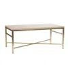 Homezia 42" Off White Manufactured Wood And Metal Rectangular Coffee Table