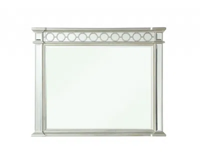 Homezia 42" Silver Framed Dresser Mirror In Black