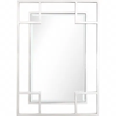 Homezia 42" Silver Metal Framed Accent Mirror