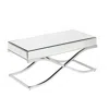 Homezia 42" Silver Mirrored And Metal Rectangular Mirrored Coffee Table