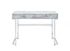 Homezia 42" White Writing Desk With Two Drawers