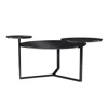 Homezia 43" Black Solid Manufactured Wood And Metal Free Form Coffee Table