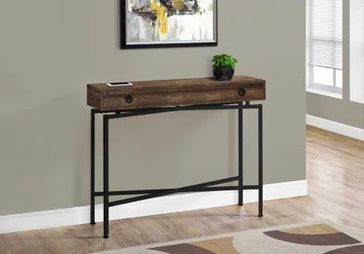 Homezia 43" Brown And Black Cross Leg Console Table