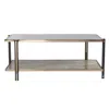 Homezia 43" Champagne Mirrored And Metal Rectangular Mirrored Coffee Table