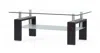 Homezia 43" Clear And Dark Brown Glass Coffee Table With Shelf